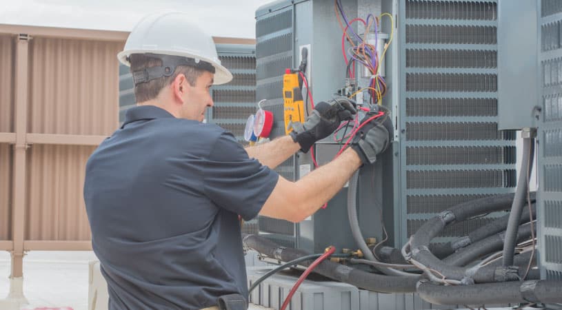 electrician working on an electrical box