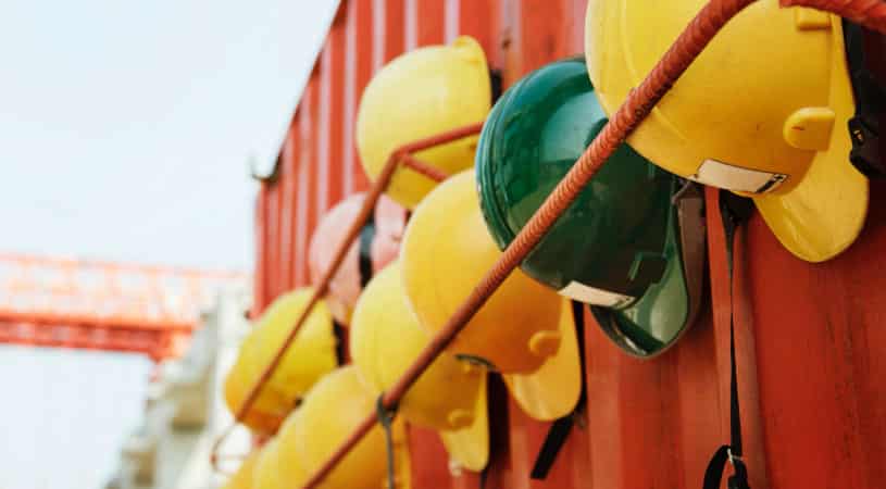 Hardhats Hanging Up