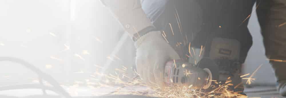 cutting metal with a grinder